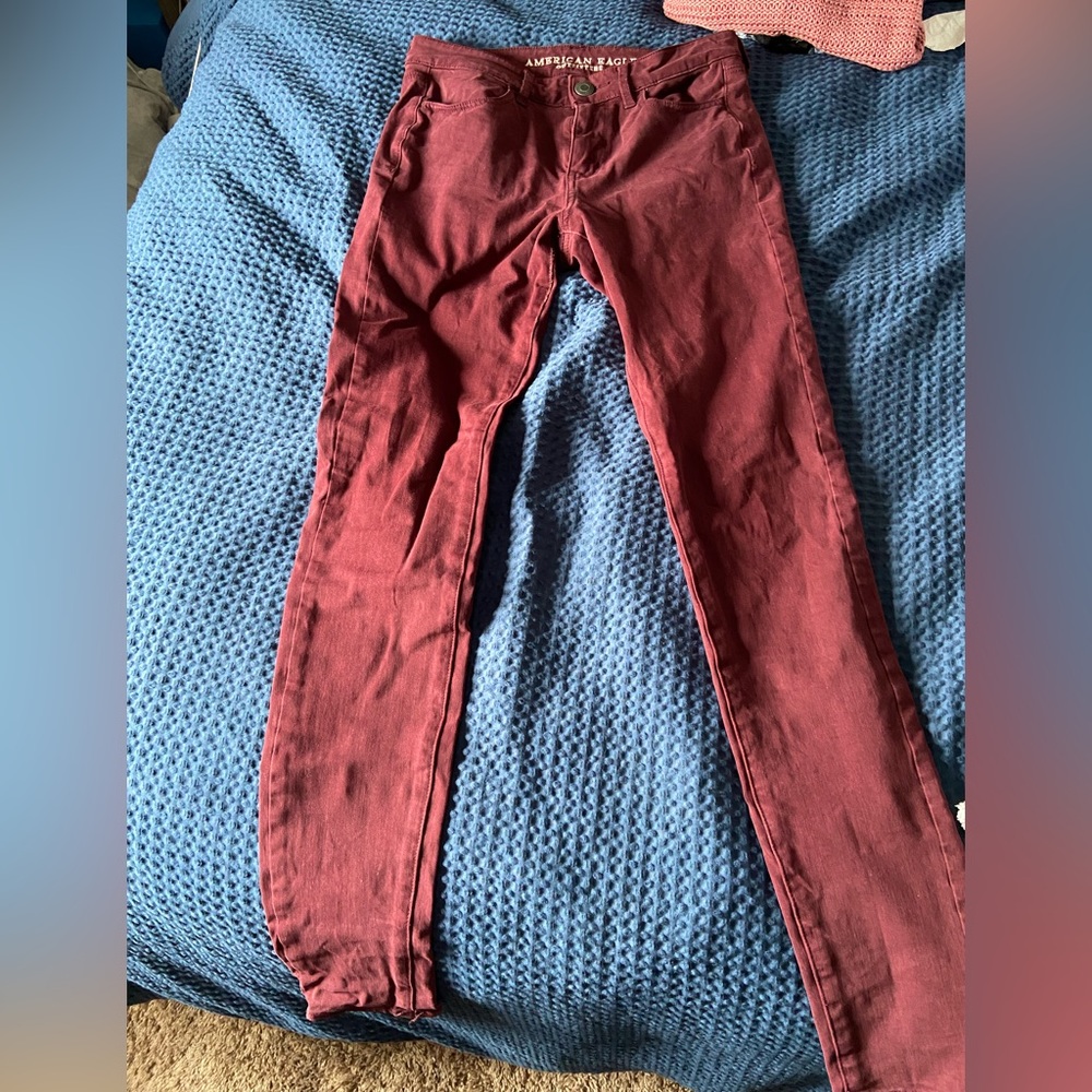 Burgundy jeans